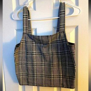 American Eagle Outfitters Plaid Crop Tank Top size medium